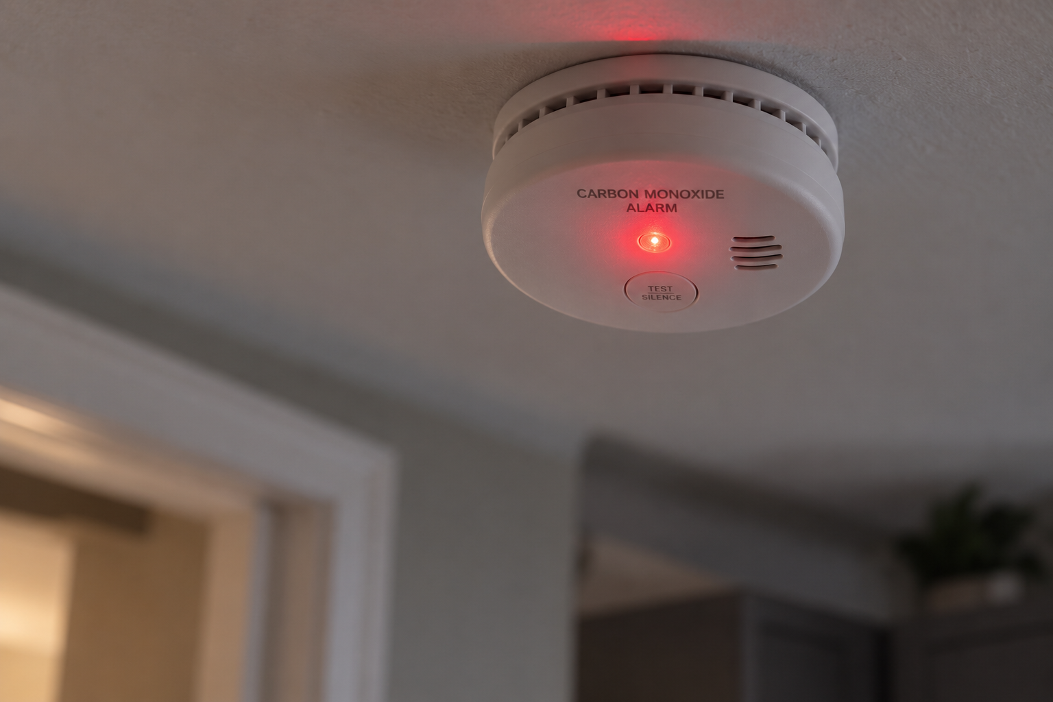A carbon monoxide detector being set off