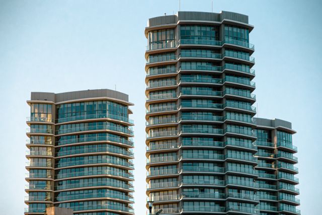 two modern apartment buildings